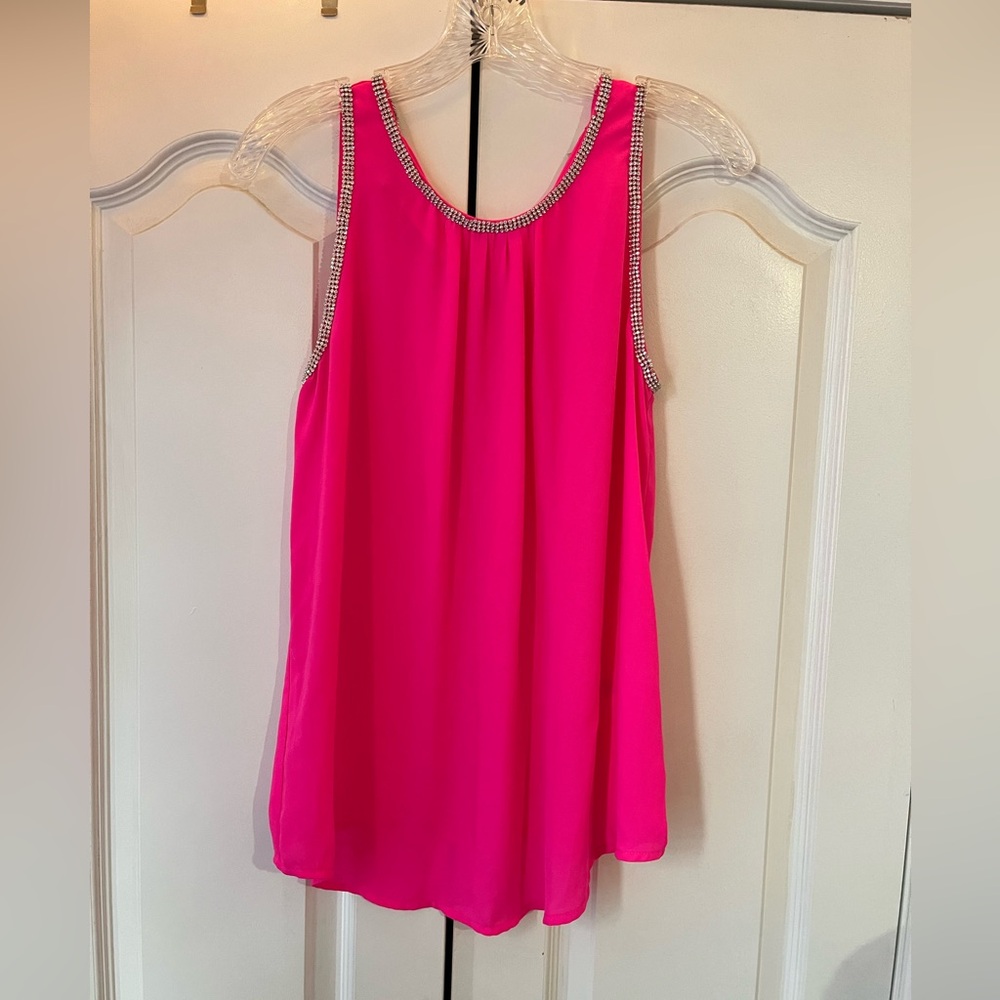 The Clothing Company Fuchsia Tank Top with Sparkling Trim